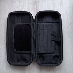 Hard-Shell Portable Gaming Console Carrying Case Black Handle Hard-Shell Slots